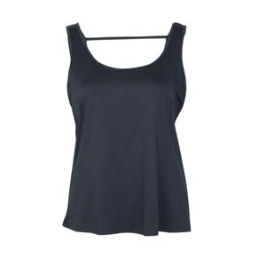 Seams Lovely Black Active Cowl Back Tank NWT